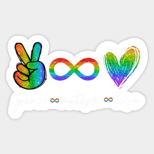 Peace Autism Love Infinity Symbol Autism Awareness Sticker